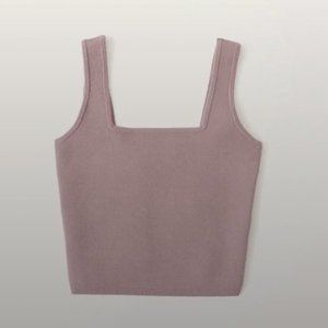 Abercrombie & Fitch Soft A&F Collection Knit Square Neck Crop Tank